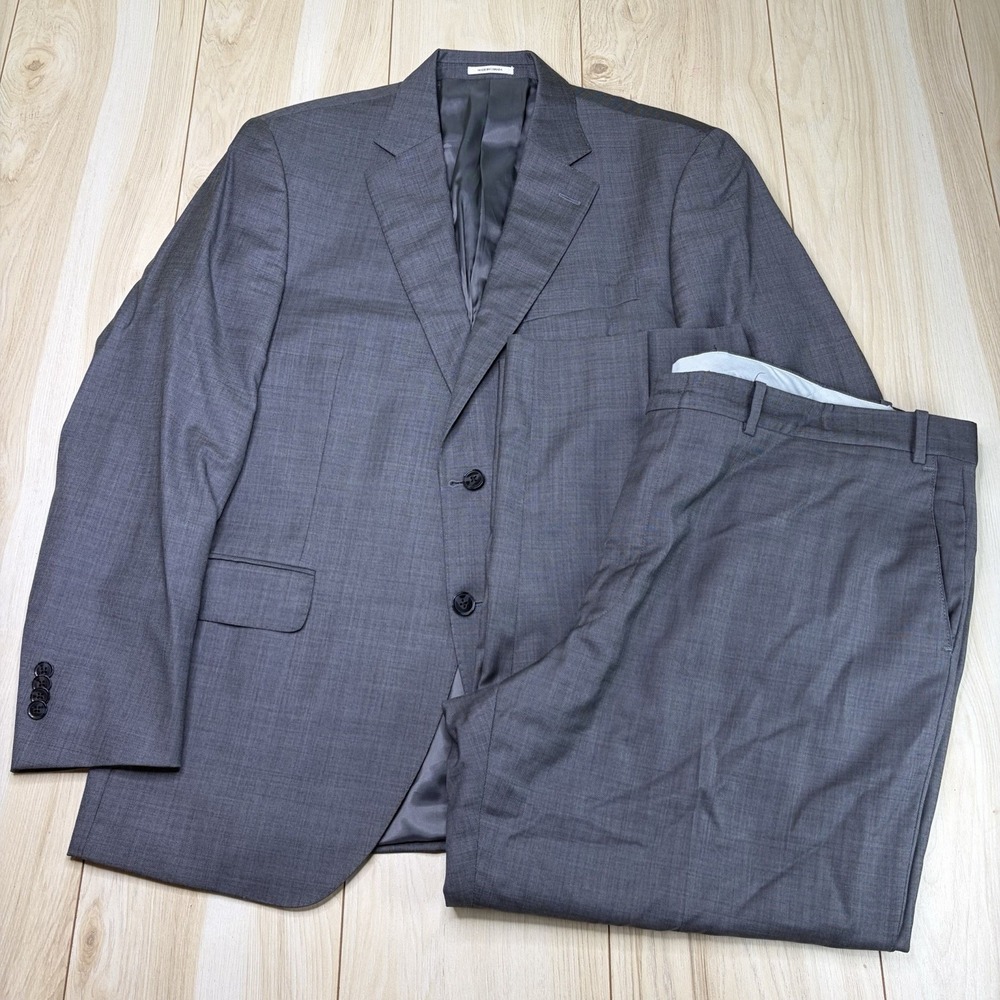 Peter Millar Chambray Gray 100% Wool Suit Mens Size 42R 47x27 Canada